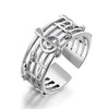 Wholesale Jewelry Simple Opening Adjustable Geometric Copper Ring With Electroplating