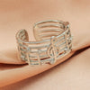 Wholesale Jewelry Simple Opening Adjustable Geometric Copper Ring With Electroplating