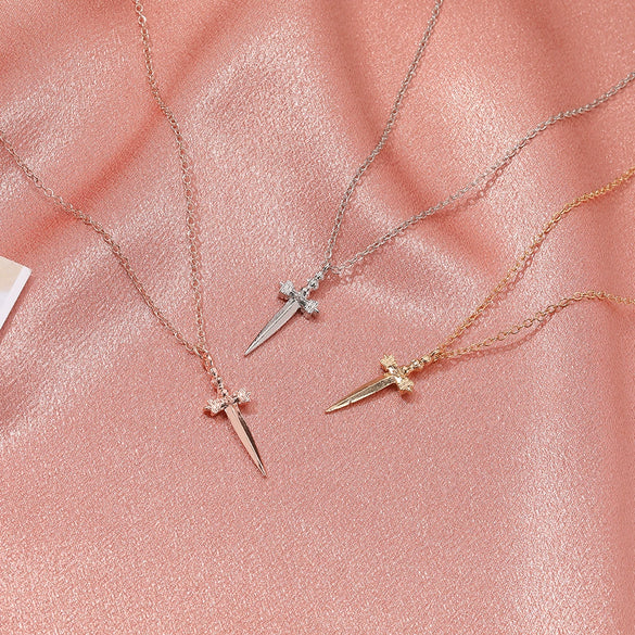 Wholesale Jewelry Simple Retro Cross Zinc Alloy Geometric Chain Necklace With Electroplating For Men And Women