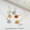 Wholesale Jewelry Simple Retro Love Design Copper Pendant Clavicle Chain With Mixed Gemstone Inlay Heart Shape Electroplating For Women