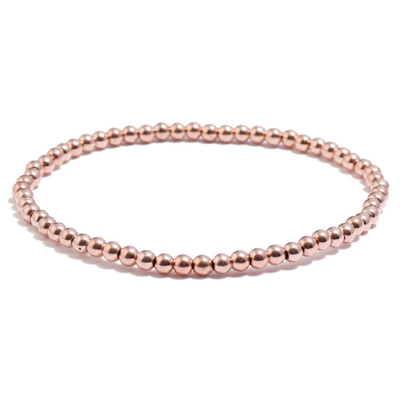 Wholesale Jewelry Simple Round Bead Electroplated Ccb Elastic Bracelet For Women