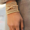 Wholesale Jewelry Simple Round Bead Electroplated Ccb Elastic Bracelet For Women