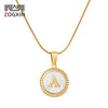 Wholesale Jewelry Simple Round 316L Stainless Steel And 316L Stainless Steel Pendant Necklace With Letter Pattern And Electroplating For Women