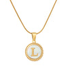 Wholesale Jewelry Simple Round 316L Stainless Steel And 316L Stainless Steel Pendant Necklace With Letter Pattern And Electroplating For Women