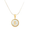 Wholesale Jewelry Simple Round 316L Stainless Steel And 316L Stainless Steel Pendant Necklace With Letter Pattern And Electroplating For Women