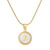 Wholesale Jewelry Simple Round 316L Stainless Steel And 316L Stainless Steel Pendant Necklace With Letter Pattern And Electroplating For Women