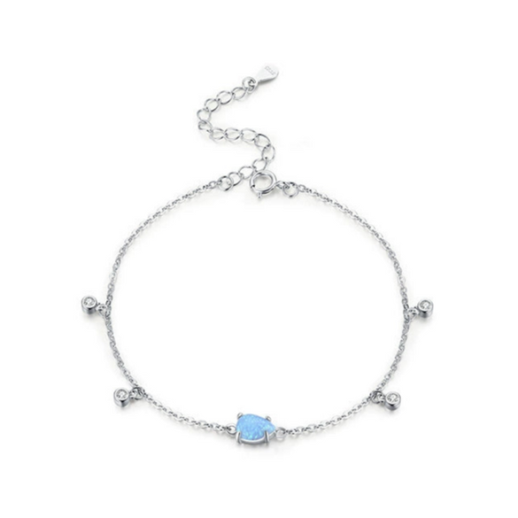 Wholesale Jewelry Simple S925 Sterling Silver Inlaid Drop Shape Aobao Bracelet Original Design Fashion Women's