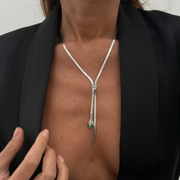 Wholesale Jewelry Simple Snake Bone Chain Alloy Pendant Necklace With Animal Zodiac Design And Electroplating