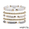 Wholesale Jewelry Simple Soft Ceramic Round Bead Bohemian Style Geometric Bracelet For Men And Women