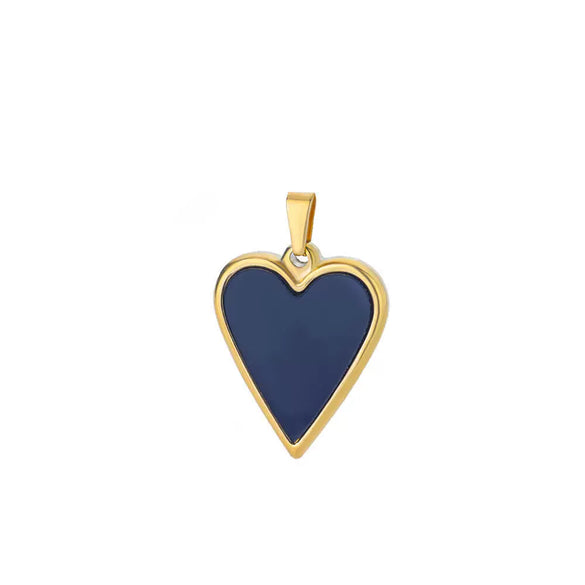 Wholesale Jewelry Simple Square Stainless Steel And Copper Heart Shaped Pendant Necklace For Women With Electroplating