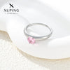 Wholesale Jewelry Simple Stainless Steel Geometric Inlaid Zircon Ring For Women Electroplating