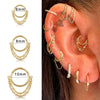 Wholesale Jewelry Simple Stainless Steel 316L Geometric Tassel And Ring Piercing Earrings And Nose Ring With Electroplating
