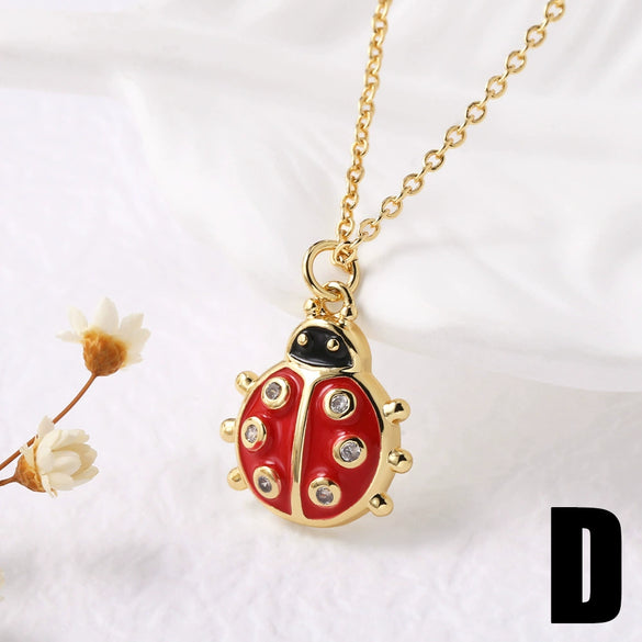 Wholesale Jewelry Simple Style Animal Zodiac Heart Pendant Necklace Copper O Word Chain Electroplated