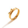 Wholesale Jewelry Simple Style Bow Knot 316L Stainless Steel  18K Gold Plated Rings