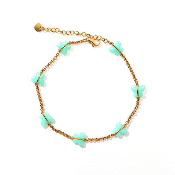 Wholesale Jewelry Simple Style Butterfly 304 Stainless Steel Anklet