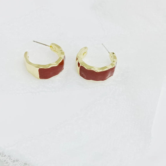 1 Pair Simple Style C Shape Enamel Alloy Ear Studs
