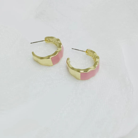 1 Pair Simple Style C Shape Enamel Alloy Ear Studs