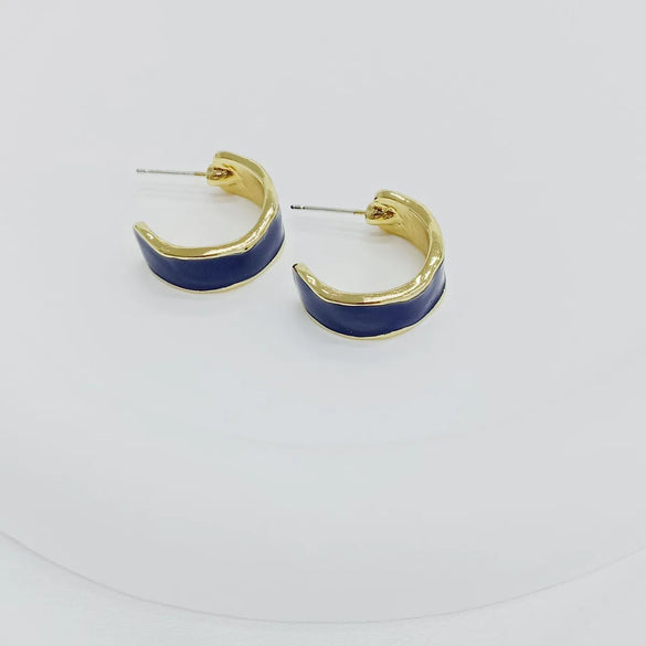 1 Pair Simple Style C Shape Enamel Alloy Ear Studs