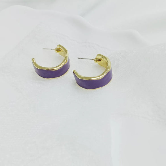 1 Pair Simple Style C Shape Enamel Alloy Ear Studs