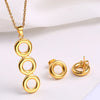 Wholesale Jewelry Simple Style Classic Style Circle 304 Stainless Steel 18K Gold Plated Plating Earrings Necklace