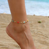 Wholesale Jewelry Simple Style Classic Style Color Block Plastic Copper 18K Gold Plated Plating Anklet