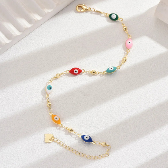 Wholesale Jewelry Simple Style Classic Style Color Block Plastic Copper 18K Gold Plated Plating Anklet