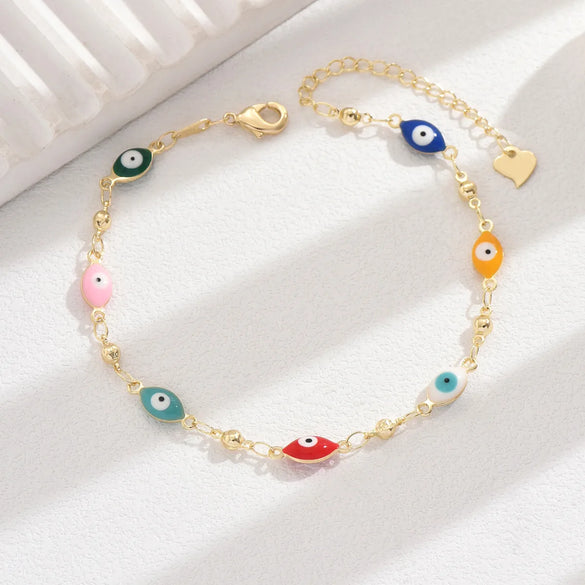Wholesale Jewelry Simple Style Classic Style Color Block Plastic Copper 18K Gold Plated Plating Anklet