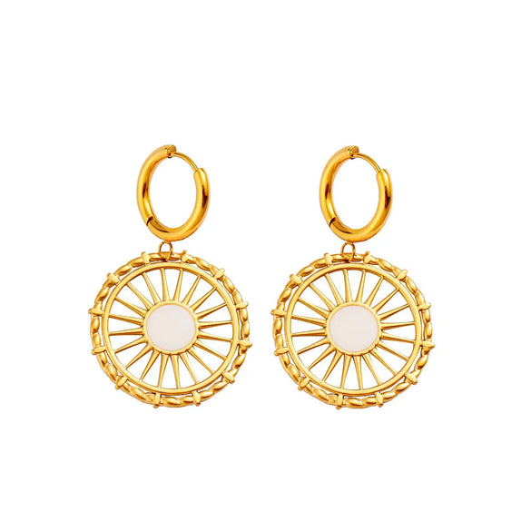 Wholesale Jewelry Simple Style Classic Style Commute Round 304 Stainless Steel 316 Stainless Steel  18K Gold Plated Jewelry Set