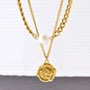 Wholesale Jewelry Simple Style Classic Style Flower 304 Stainless Steel Plating Flowers Layered Necklaces