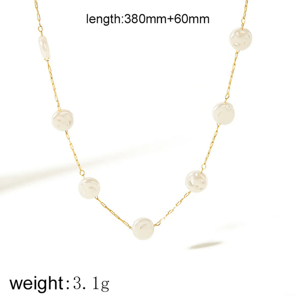 Wholesale Jewelry Simple Style Classic Style Flower Shell 304 Stainless Steel 18K Gold Plated Plating Necklace