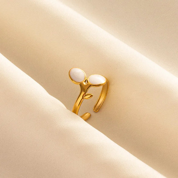 Wholesale Jewelry Simple Style Classic Style Geometric Round Oval 304 Stainless Steel 18K Gold Plated Polishing Enamel Open Rings