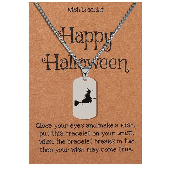 Wholesale Jewelry Simple Style Classic Style Halloween Pattern 304 Stainless Steel Pendant Necklace