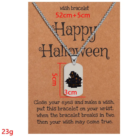 Wholesale Jewelry Simple Style Classic Style Halloween Pattern 304 Stainless Steel Pendant Necklace