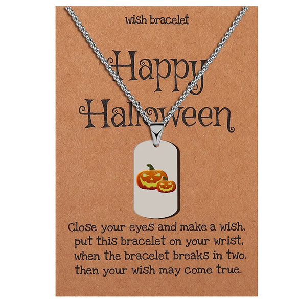 Wholesale Jewelry Simple Style Classic Style Halloween Pattern 304 Stainless Steel Pendant Necklace