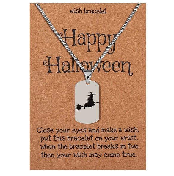 Wholesale Jewelry Simple Style Classic Style Halloween Pattern 304 Stainless Steel Pendant Necklace