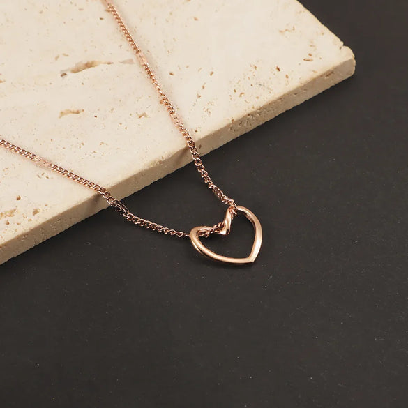 Wholesale Jewelry Simple Style Classic Style Customization Laser Engraving Heart Shape 304 Stainless Steel Plating Pendant Necklace Cable Chain