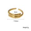 Wholesale Jewelry Simple Style Classic Style Korean Style Lines 304 Stainless Steel 18K Gold Plated Open Rings