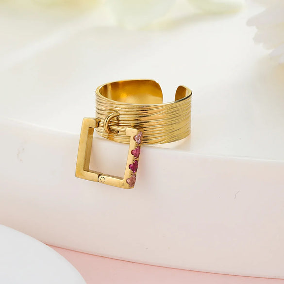 Wholesale Jewelry Simple Style Classic Style Letter 304 Stainless Steel 14K Gold Plated Plating Rings