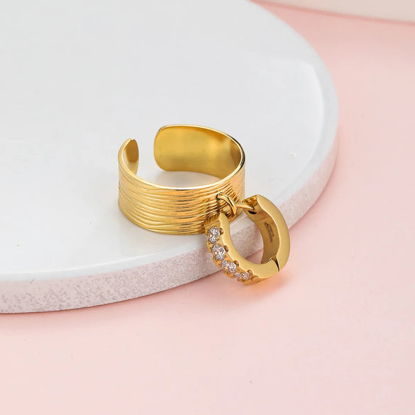 Wholesale Jewelry Simple Style Classic Style Letter 304 Stainless Steel 14K Gold Plated Plating Rings