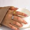 Wholesale Jewelry Simple Style Classic Style Lines 304 Stainless Steel 18K Gold Plated Plating Open Rings