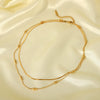Wholesale Jewelry Simple Style Classic Style Necklace 201 Stainless Steel 304 Stainless Steel 18K Gold Plated Layered Plating Layered Necklaces