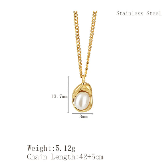 Wholesale Jewelry Simple Style Classic Style Pea 304 Stainless Steel Plating Pendant Necklace