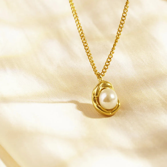 Wholesale Jewelry Simple Style Classic Style Pea 304 Stainless Steel Plating Pendant Necklace