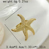 Wholesale Jewelry Simple Style Classic Style Pentagram Starfish 304 Stainless Steel 14K Gold Plated Plating Hollow Out Open Rings