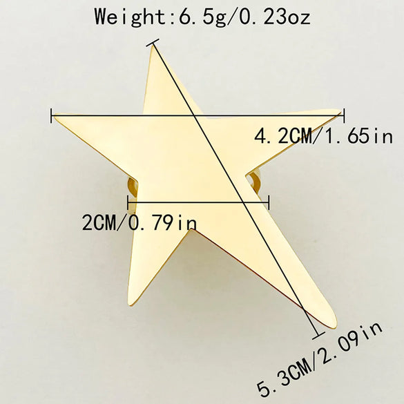 Wholesale Jewelry Simple Style Classic Style Pentagram Starfish 304 Stainless Steel 14K Gold Plated Plating Hollow Out Open Rings
