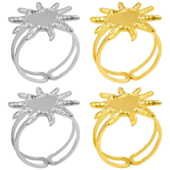 Wholesale Jewelry Simple Style Classic Style Solid Color 304 Stainless Steel 18K Gold Plated Irregular Polishing Rings