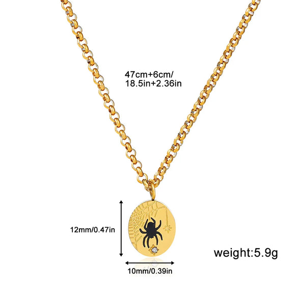 Wholesale Jewelry Simple Style Classic Style Solid Color 304 Stainless Steel Rhinestones Inlay Pendant Necklace