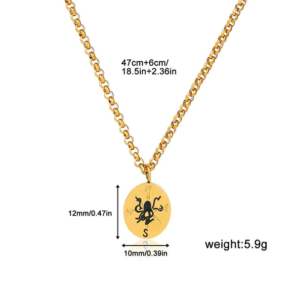 Wholesale Jewelry Simple Style Classic Style Solid Color 304 Stainless Steel Rhinestones Inlay Pendant Necklace