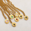 Wholesale Jewelry Simple Style Classic Style Solid Color 304 Stainless Steel Rhinestones Inlay Pendant Necklace