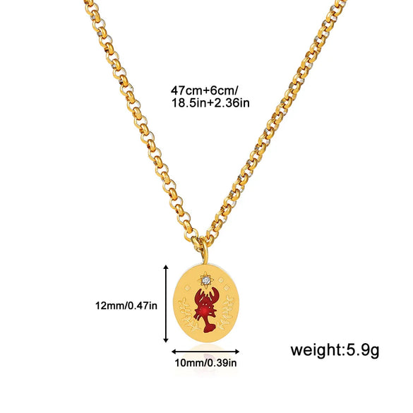 Wholesale Jewelry Simple Style Classic Style Solid Color 304 Stainless Steel Rhinestones Inlay Pendant Necklace